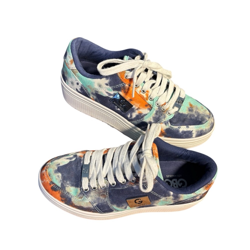 GBG - Guess Los Angeles Tie-Dye Sneakers - Blue, Orange, White
